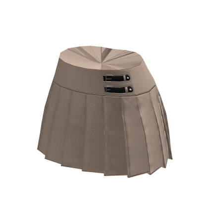 ☆ beige high waist pleated skirt