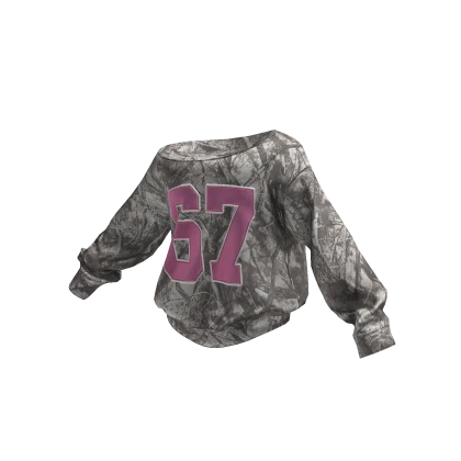Oversize Off Shoulder Sweatshirt 67 (Camo)