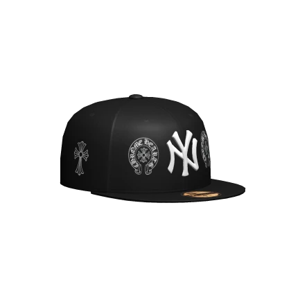 Chrome Black NYC  Yankees Fitted Cap