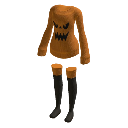 🎃 Halloween Sweater Dress with Socks