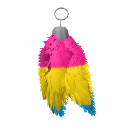 Double Pan Pride Raccoon Tails Keychain