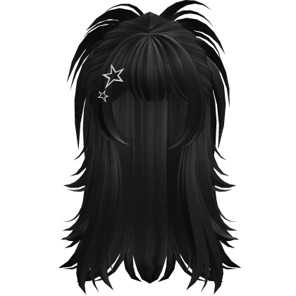 (PBR) ☆ Y2K Spikey Half Up Hair (Black)