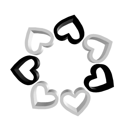 Queen Of Hearts Crown (black and white)