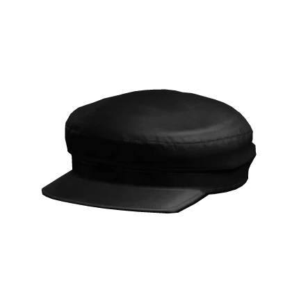 Black Leather Beret Cap