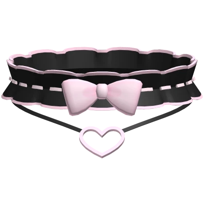 🤍 pretty ruffle choker necklace black & pink