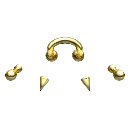 Gold Emo Face Piercings