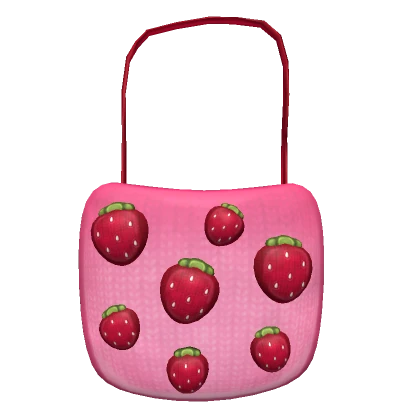 Knit Strawberry Tote - 3.0 red and pink