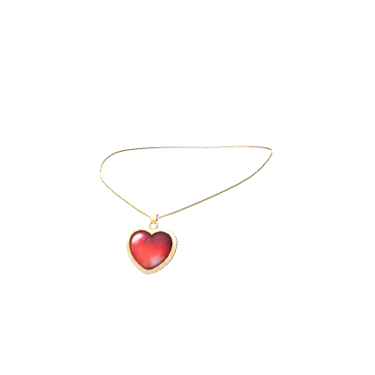 Heart Gem Necklace (Red & Gold)