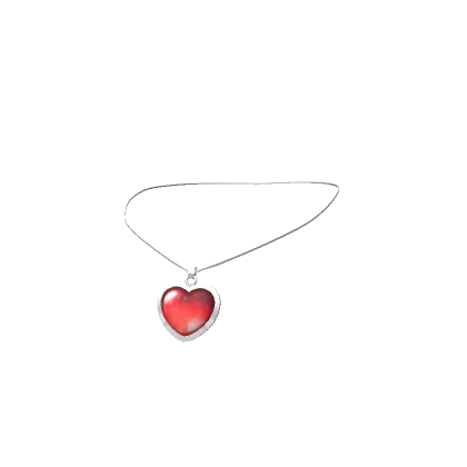 Heart Gem Necklace (Red & Silver)