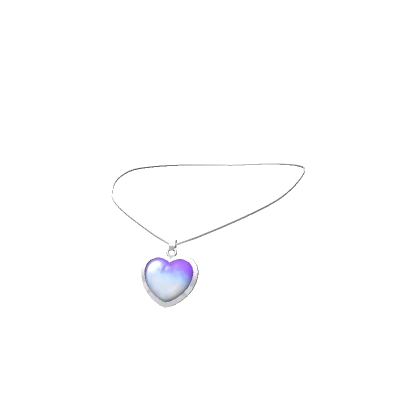 Heart Gem Necklace (Pastel Blue & Silver)