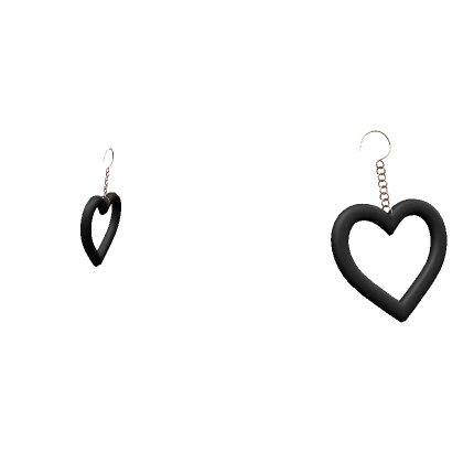 Jennifers Heart Earrings - Black