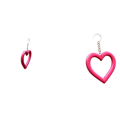 Jennifers Heart Earrings - Hot Pink