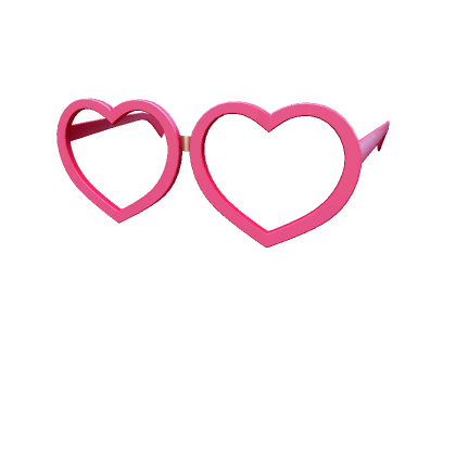 Jennifers Heart Glasses - Glassless - Hot Pink