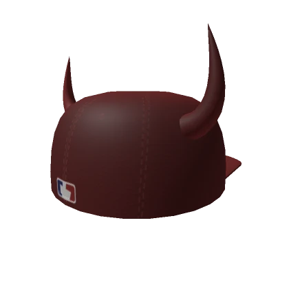 Red “Kozy” Fitted Cap With Horns