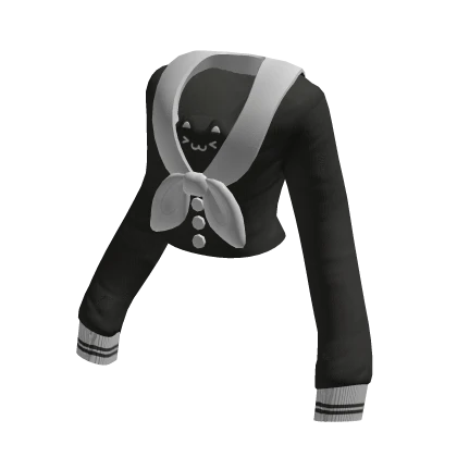 ♡ kawaii cropped school kitty shirt ⋆ black