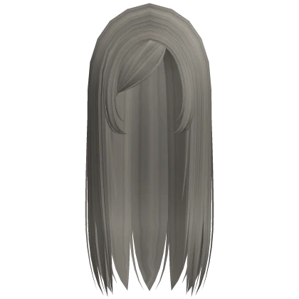 ☆ y2k straight gyaru emo side part ashe grey