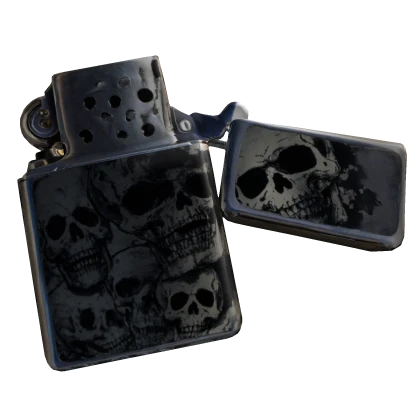 grunge punk lighter with skull print