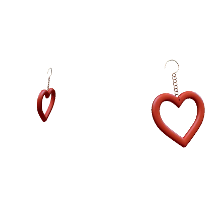 Jennifers Heart Earrings - Red