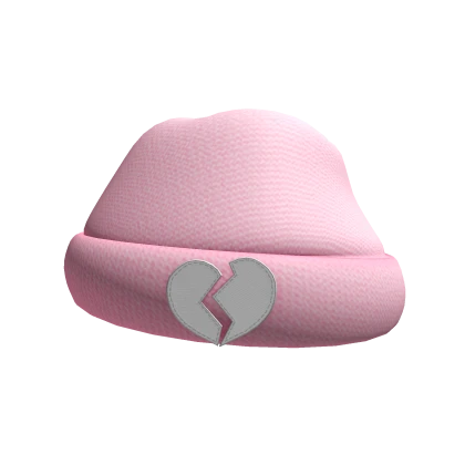 Y2K Pink Broken Heart Beanie