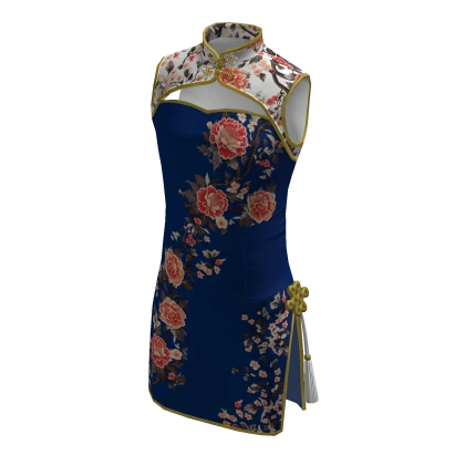 Chinese Lunar New Year Qipao Cheongsam - Navy