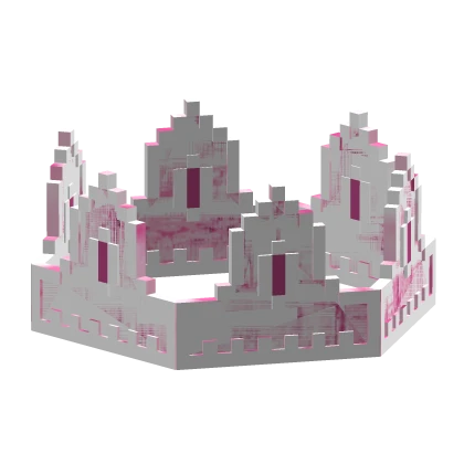 White Rose Pink Animated Glitch 8-Bit Crown