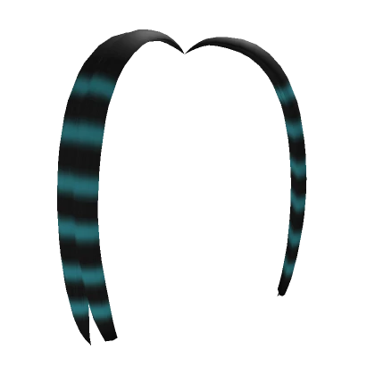 Short scene hair extension [Black/Light blue Band]