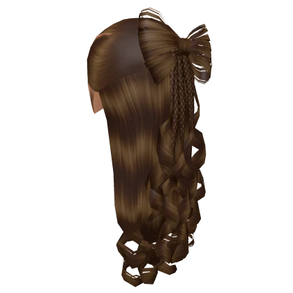 Christmas Bow Half Updo [Brown]