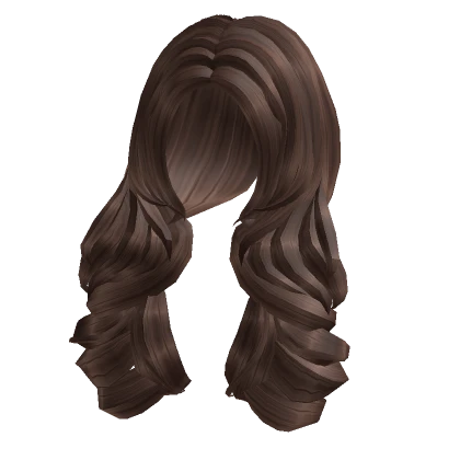 Realistic Curly Hair Mid-part (Brown)