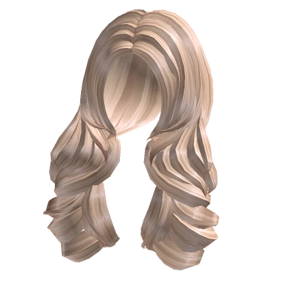 Realistic Curly Hair Mid-part (Blonde)