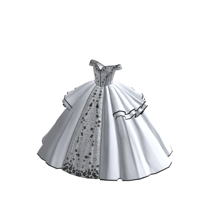 ♾️ White and black Puffy victorian ball gown