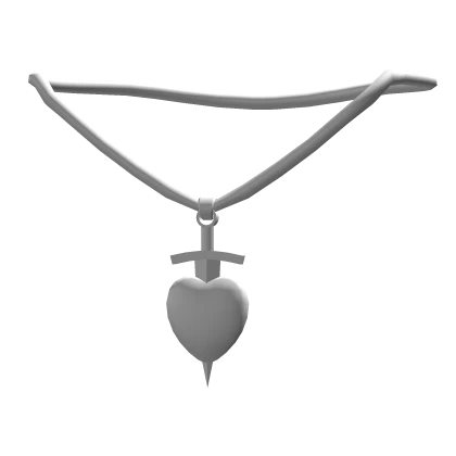Valentines Silver Heart Sword Necklace 1.0