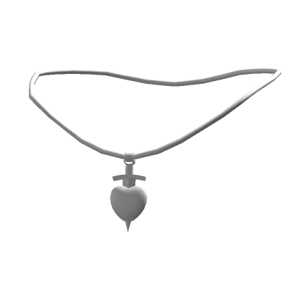 Valentines Silver Heart Sword Necklace 3.0