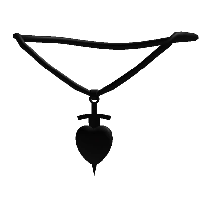 Valentines Black Heart Sword Necklace 1.0