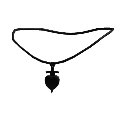 Valentines Black Heart Sword Necklace 3.0