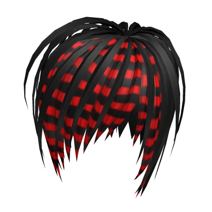 2000s Emo Boy Hair Black & Red