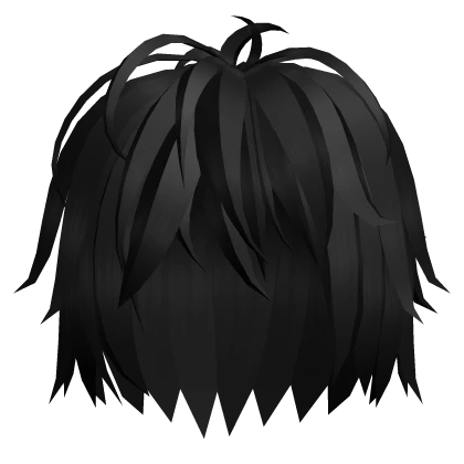 Messy Cute Anime Boy Hair in Black