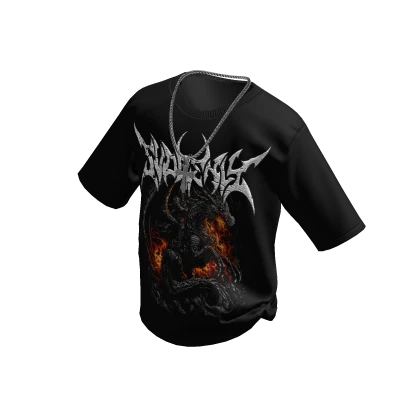 Graphic SVDDENLY T-Shirt Black w/ Cross Chain
