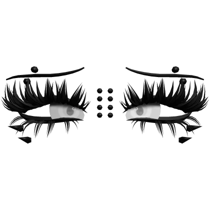 ♡ emo lashes w piercings (white)