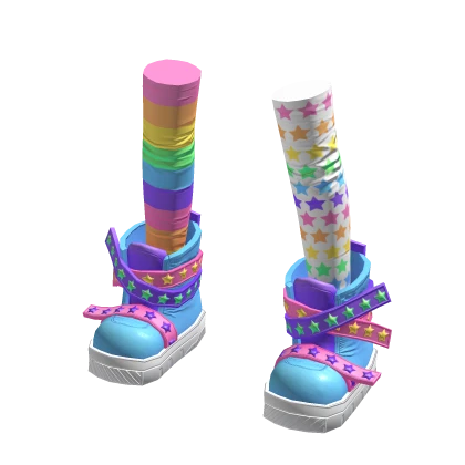 Kidcore Legwarmers Pastel Rainbow