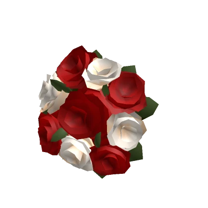 (Right) Holdable White and Red Flower Bouquet