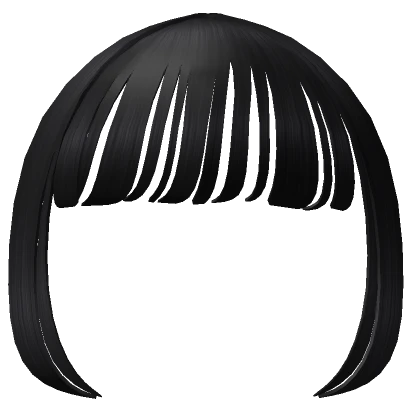 Thin Straight Bangs in Black