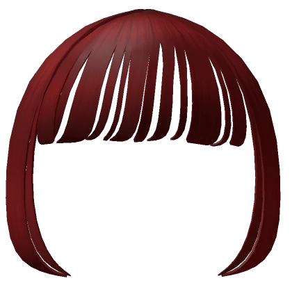 Thin Straight Bangs in Red