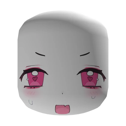 ꒰ : kawaii pink love struck anime face mask