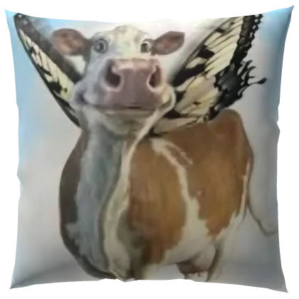 [CODE: Pillow-Cow] Cow Pillow With Butterfly Wings