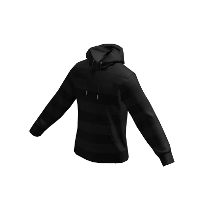 Black Striped Black Hoodie
