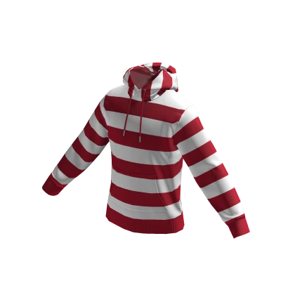 Red Striped White Hoodie