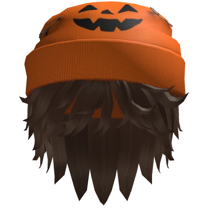 Halloween Boy Hair w/ Pumpkin Beanie