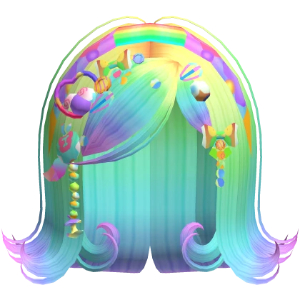 decora neon rainbow swooped magical hair  