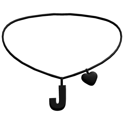 ♡ initial J heart necklace in black (3.0)