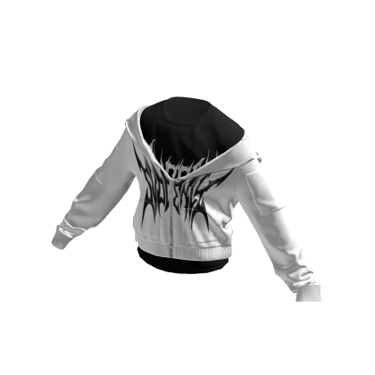 White/Black SVDDENLY Layered Zipped Hoodie